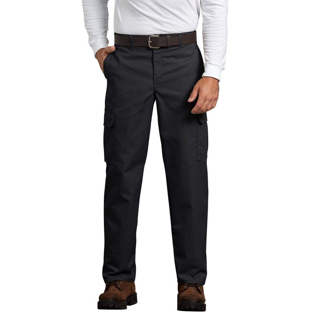 Dickies Flex Straight Leg Cargo Pants Mens 38x32 Black Relaxed Fit Pockets NEW